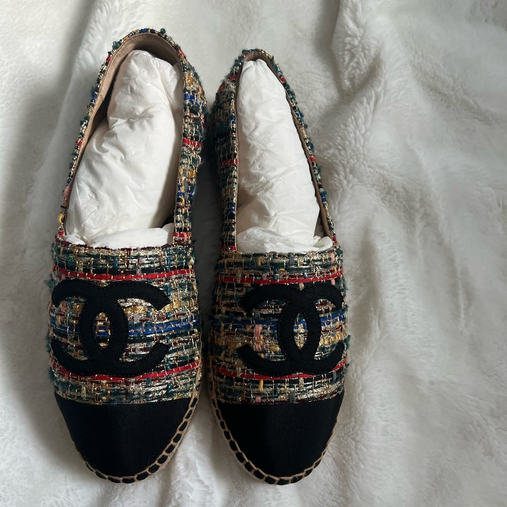 Chanel Tweed Espadrilles Size 38